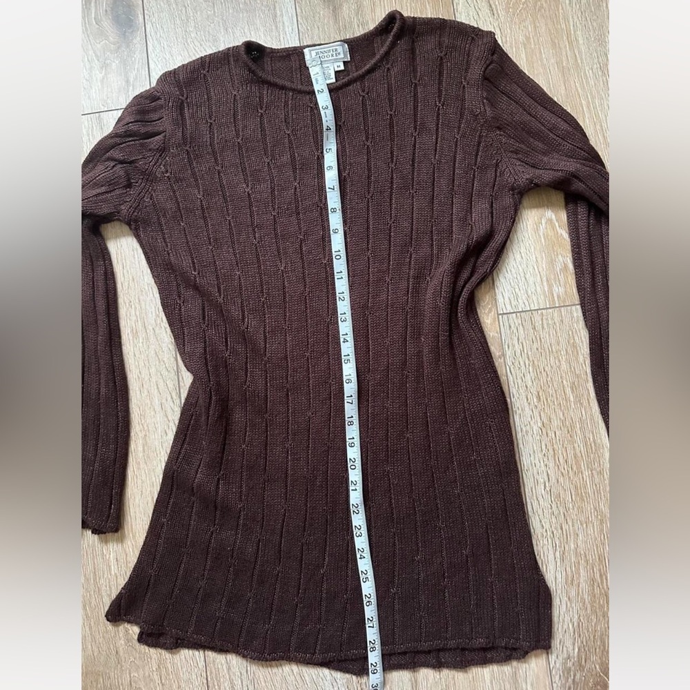 Jennifer Moore Knit Chocolate Brown Long Sleeve Dress - Picture 5 of 6